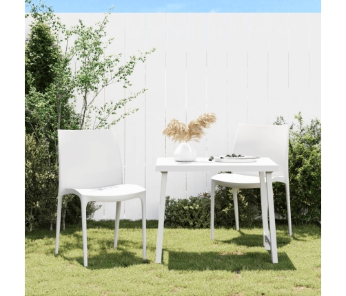 vidaXL Sillas de jardín 2 uds polipropileno blanco 50x46x80 cm