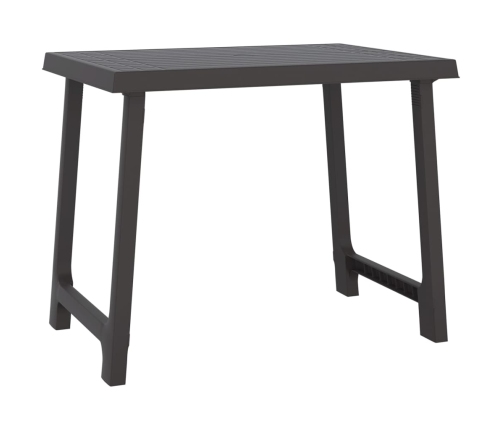 Mesa de camping aspecto de madera PP gris antracita 79x56x64 cm