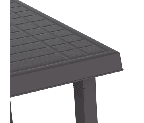 Mesa de camping aspecto de madera PP gris antracita 79x56x64 cm