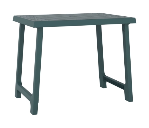 vidaXL Mesa de camping con aspecto de madera PP verde 79x56x64 cm