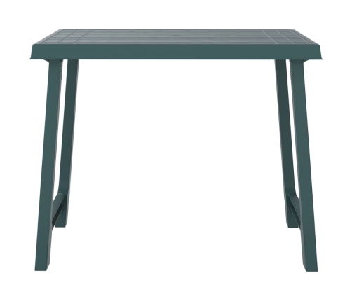 vidaXL Mesa de camping con aspecto de madera PP verde 79x56x64 cm