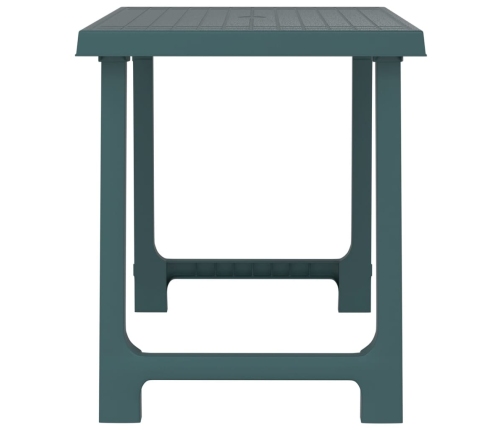 vidaXL Mesa de camping con aspecto de madera PP verde 79x56x64 cm