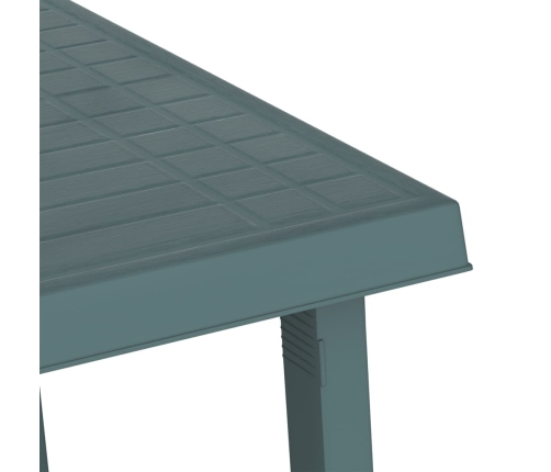 vidaXL Mesa de camping con aspecto de madera PP verde 79x56x64 cm