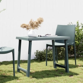 Mesa de camping con aspecto de madera PP verde 79x56x64 cm