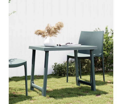 vidaXL Mesa de camping con aspecto de madera PP verde 79x56x64 cm