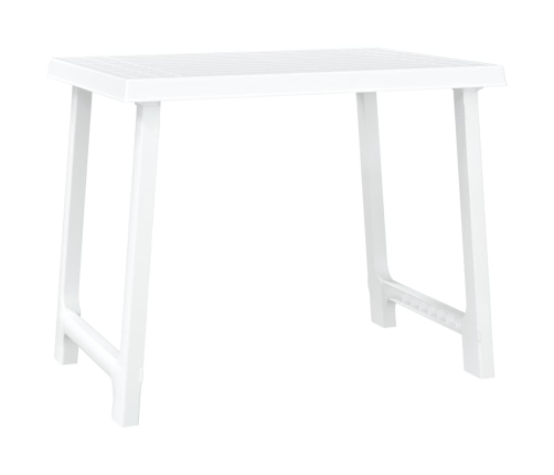 Mesa de camping con aspecto de madera PP blanco 79x56x64 cm