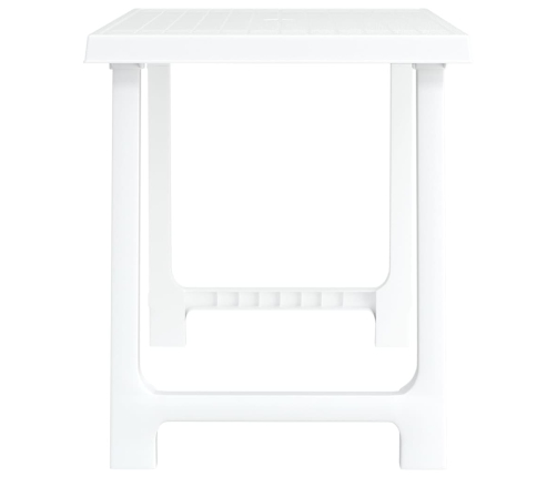 Mesa de camping con aspecto de madera PP blanco 79x56x64 cm