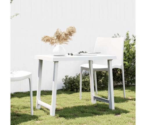 Mesa de camping con aspecto de madera PP blanco 79x56x64 cm