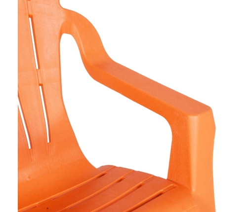 vidaXL Sillas jardín niños 2 uds aspecto madera PP naranja 37x34x44 cm