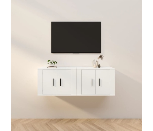 vidaXL Muebles para TV de pared 2 uds blanco 57x34,5x40 cm