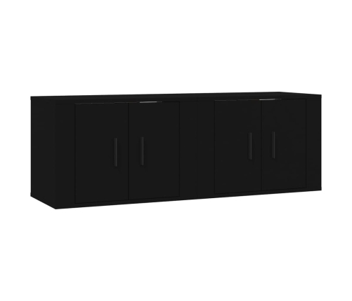 vidaXL Muebles para TV de pared 2 uds negro 57x34,5x40 cm