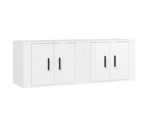 Muebles para TV de pared 2 uds blanco brillante 57x34,5x40 cm