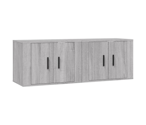 Muebles para TV de pared 2 uds gris Sonoma 57x34,5x40 cm