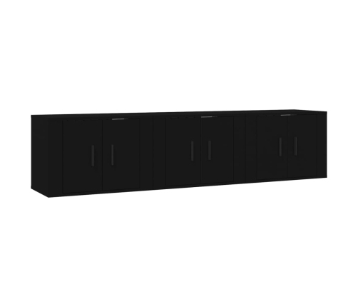 vidaXL Muebles para TV de pared 3 uds negro 57x34,5x40 cm