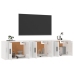 Muebles para TV de pared 3 uds blanco brillante 57x34,5x40 cm