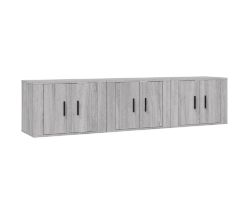 vidaXL Muebles para TV de pared 3 uds gris Sonoma 57x34,5x40 cm