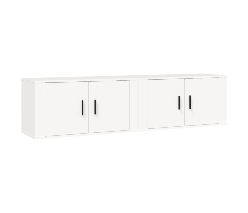 Muebles para TV de pared 2 uds blanco 80x34,5x40 cm