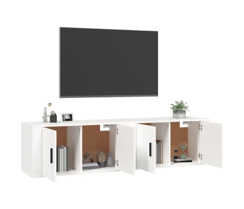 Muebles para TV de pared 2 uds blanco 80x34,5x40 cm