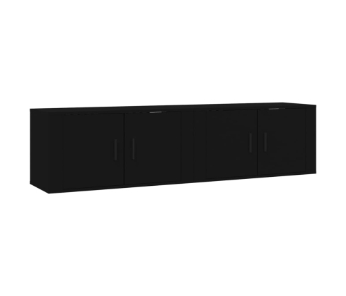 Muebles para TV de pared 2 uds negro 80x34,5x40 cm