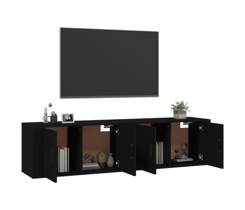 Muebles para TV de pared 2 uds negro 80x34,5x40 cm