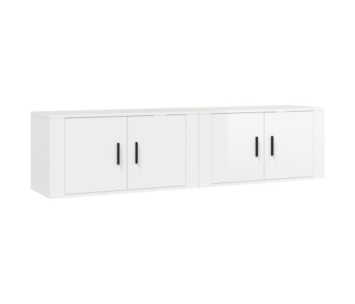 Muebles para TV de pared 2 uds blanco brillante 80x34,5x40 cm