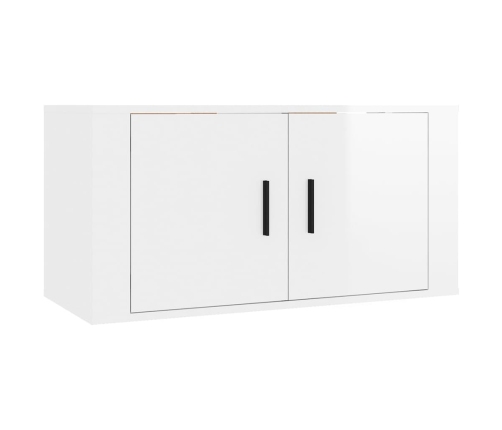 Muebles para TV de pared 2 uds blanco brillante 80x34,5x40 cm