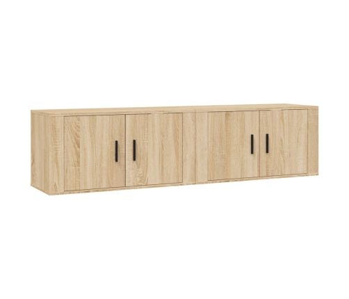 Muebles para TV de pared 2 uds roble Sonoma 80x34,5x40 cm