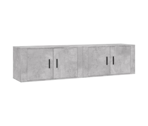 vidaXL Muebles para TV de pared 2 uds gris hormigón 80x34,5x40 cm