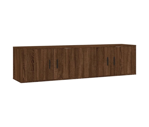 Muebles para TV de pared 2 uds roble marrón 80x34,5x40 cm