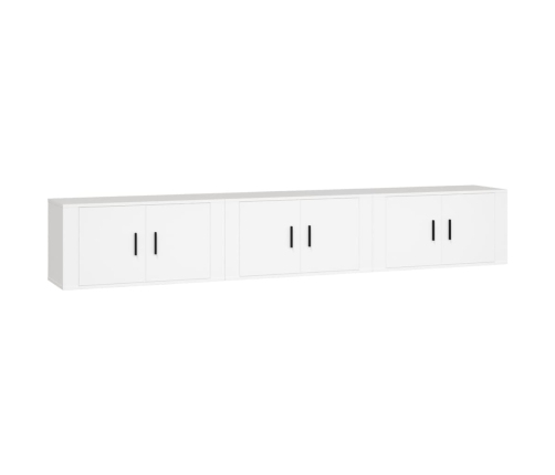 Muebles para TV de pared 3 uds blanco 80x34,5x40 cm