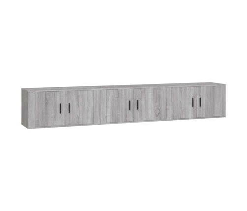 Muebles para TV de pared 3 uds gris Sonoma 80x34,5x40 cm