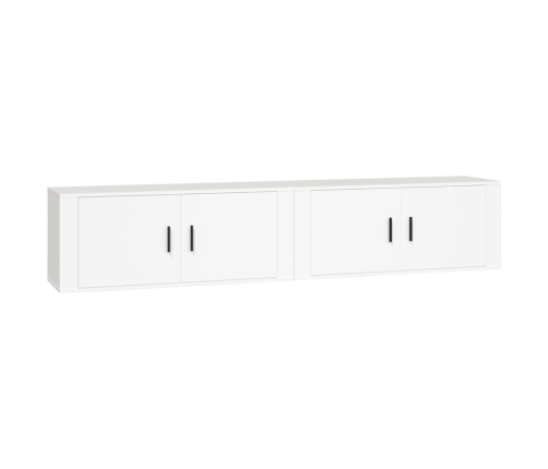 Muebles para TV de pared 2 uds blanco 100x34,5x40 cm