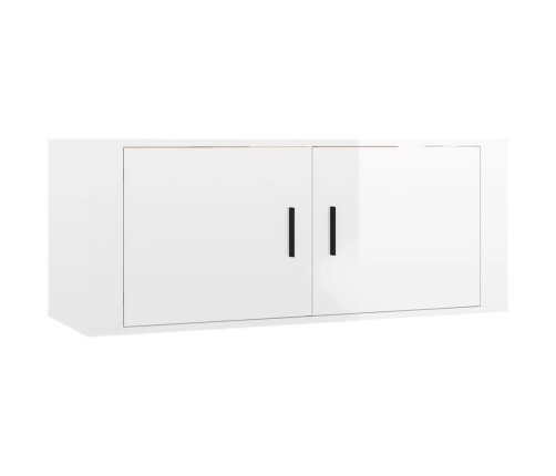 vidaXL Muebles para TV de pared 2 uds blanco brillante 100x34,5x40 cm