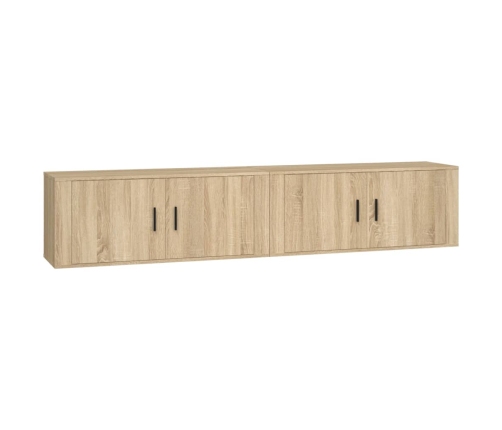 Muebles para TV de pared 2 uds roble Sonoma 100x34,5x40 cm