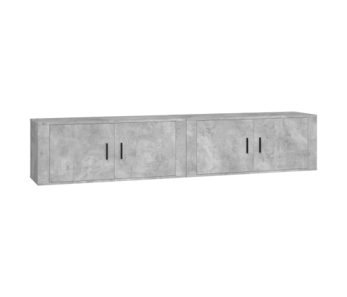 Muebles para TV de pared 2 uds gris hormigón 100x34,5x40 cm