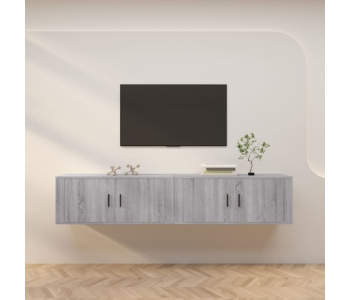 Muebles para TV de pared 2 uds gris Sonoma 100x34,5x40 cm