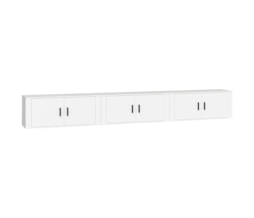 Muebles para TV de pared 3 uds blanco 100x34,5x40 cm