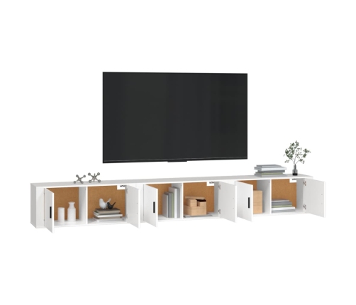 Muebles para TV de pared 3 uds blanco 100x34,5x40 cm