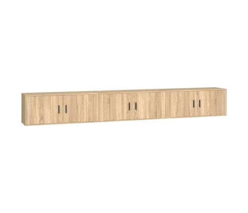 vidaXL Muebles para TV de pared 3 uds roble Sonoma 100x34,5x40 cm