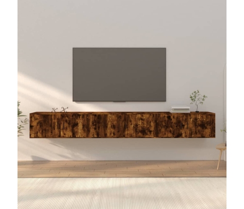 Muebles para TV de pared 3 uds roble ahumado 100x34,5x40 cm