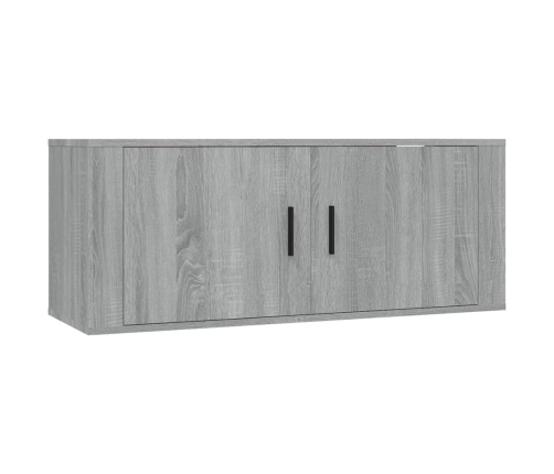 vidaXL Muebles para TV de pared 3 uds gris Sonoma 100x34,5x40 cm