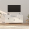 Set de muebles de TV 3 pzas madera contrachapada blanco brillo