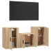 Set de muebles para TV 3 pzas madera contrachapada roble sonoma