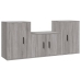 Set de muebles para TV 3 pzas madera contrachapada gris Sonoma