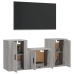 Set de muebles para TV 3 pzas madera contrachapada gris Sonoma