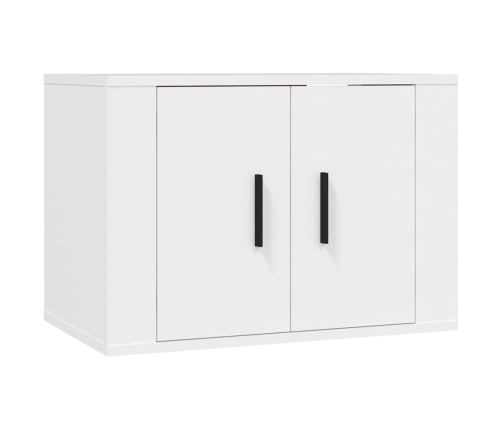 Set de muebles de TV 2 piezas madera contrachapada blanco