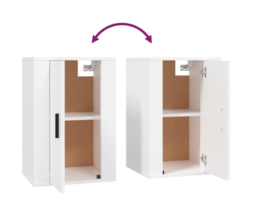 Set de muebles de TV 2 piezas madera contrachapada blanco