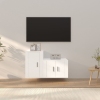 Set de muebles de TV 2 piezas madera contrachapada blanco