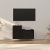 Set de muebles para TV 2 piezas madera contrachapada negro