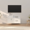 Set de muebles de TV 2 pzas madera contrachapada blanco brillo